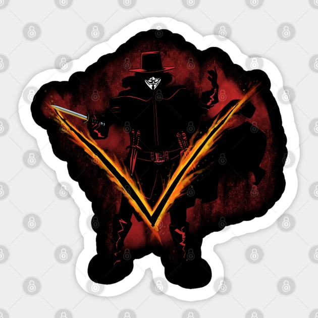 The Mask of V Sticker by Zascanauta